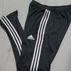 Adidas Mens Charcoal Joggers with White Stripes